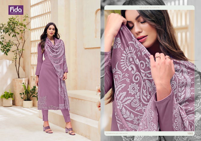 Avyana By Fida Embroidery Cotton Satin Dress Material Wholesale Clothing Suppliers In India